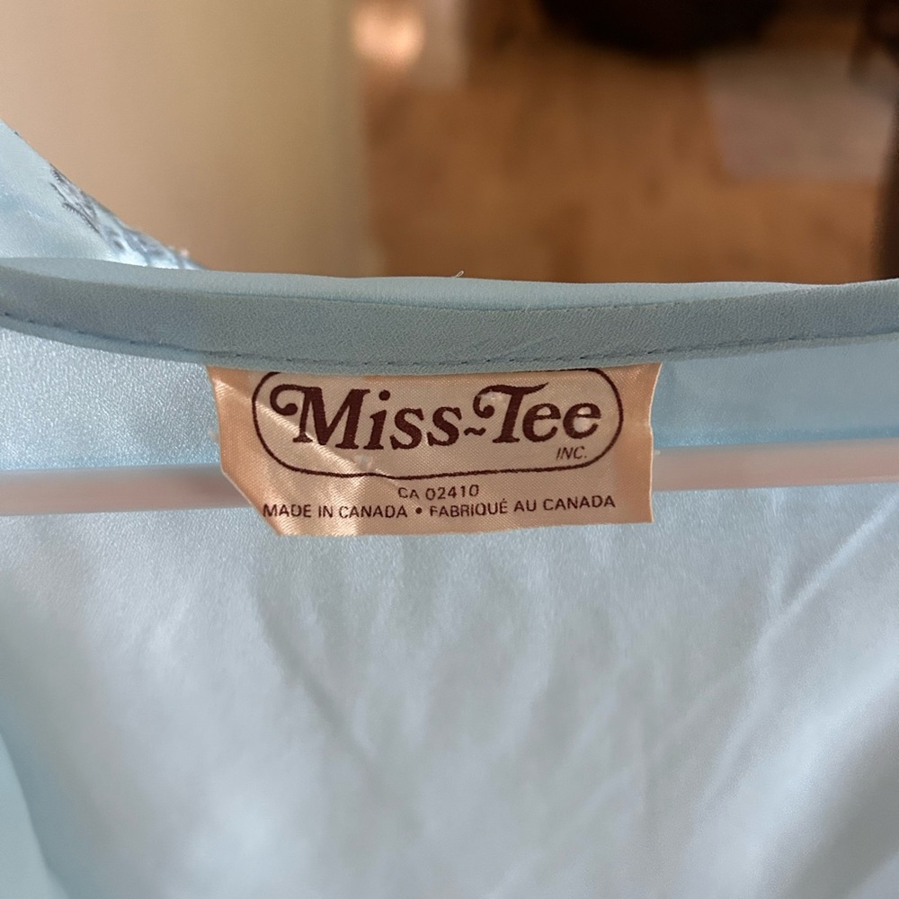 Miss-Tee Light Blue Top (sheer)